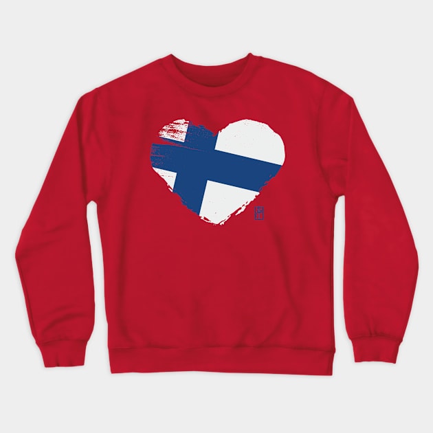 I love my country. I love Finland. I am a patriot. In my heart, there is always the flag of Finland. Crewneck Sweatshirt by ArtProjectShop